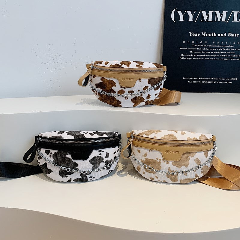 Wholesale Summer High-End Bag Retro Cow Pattern Chest Bag